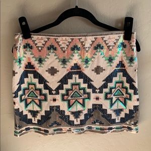 Express sequined mini skirt